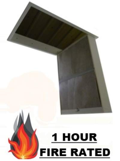 1 Hour Fire Rated "Swing Down" Insulated Loft Hatch / Door