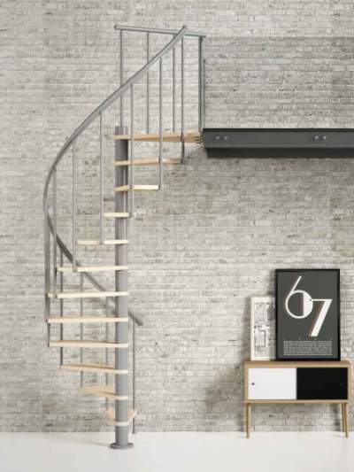 Deluxe Beech & Grey Spiral Staircase